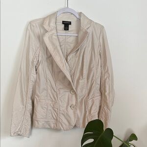 Embroidered Beige Women's Blazer